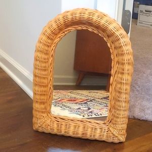Arch Style Wicker Boho Vintage 16" Mirror